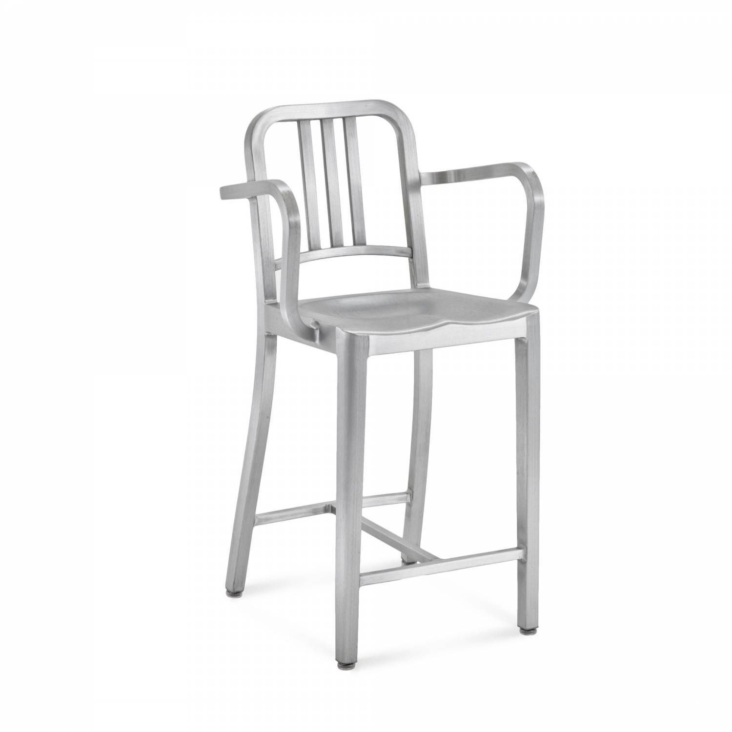 Emeco navy counter stool with arms in 2020 aluminum bar