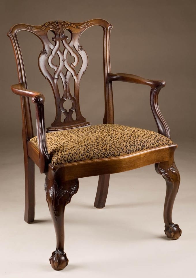 English mahogany chippendale armchair