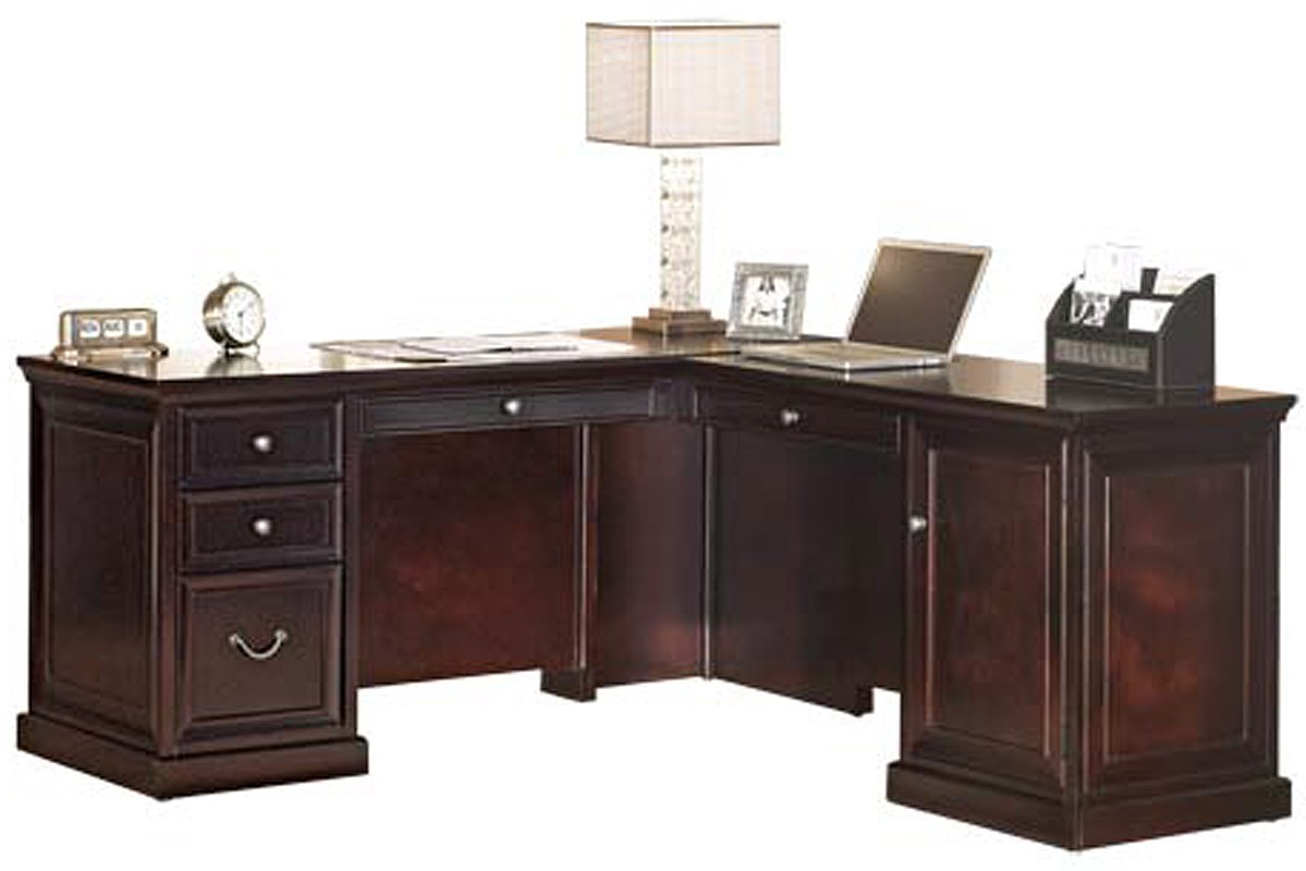 Espresso executive office l desk with right return