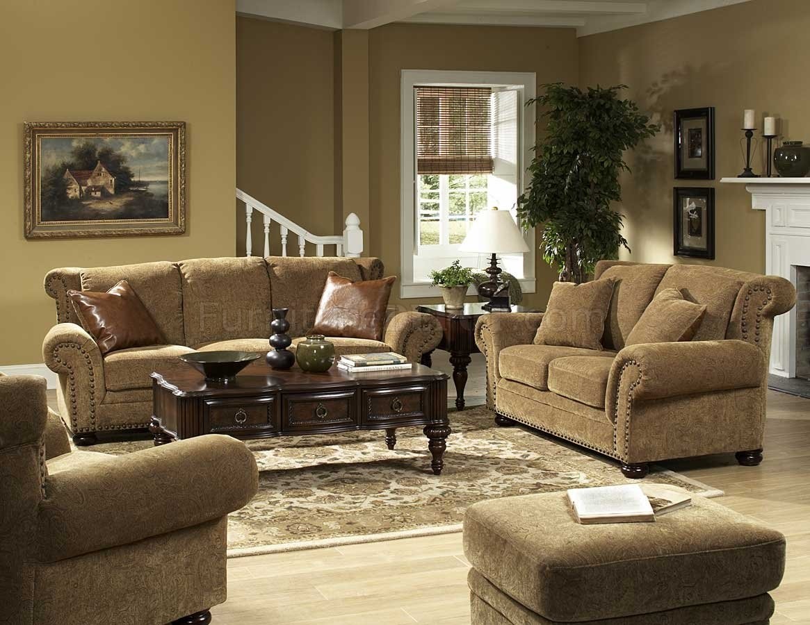 Floral chenille stylish living room sofa loveseat set 2
