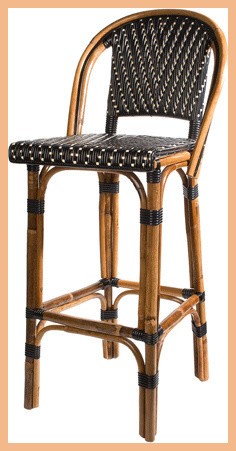 French bistro barstool with back black cream