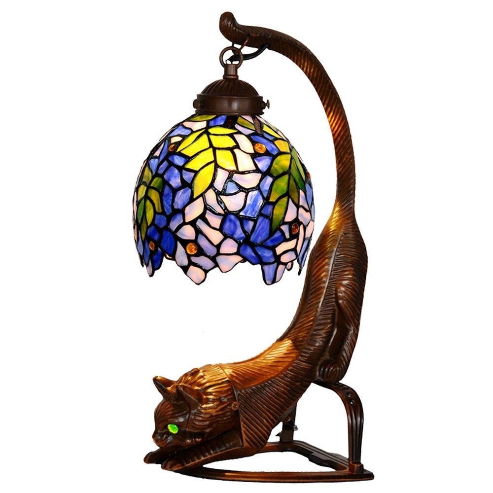 Fumat tiffany style cat base wisteria table lamp in 2020