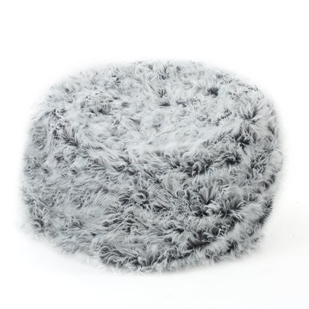 Gdf studio lycus furry bean bag silver grey 2