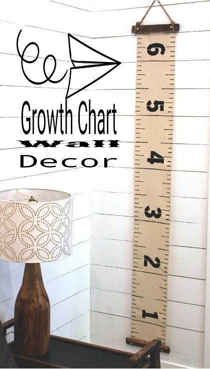 Growth chart ruler handmade wall hanging canvas