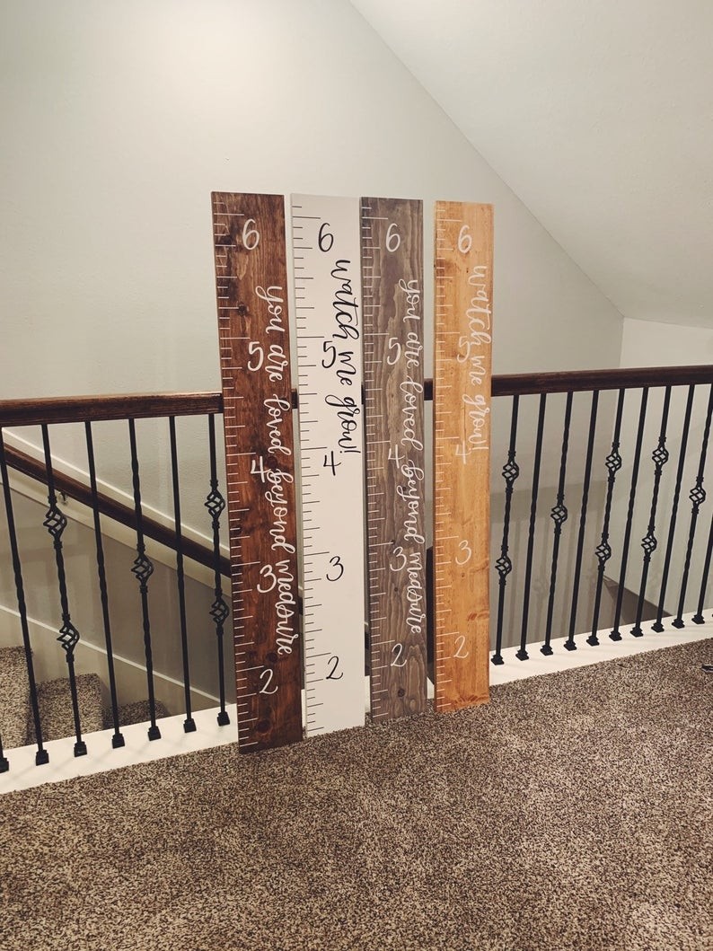 Hanging growth chart kids room childrens growth etsy 2