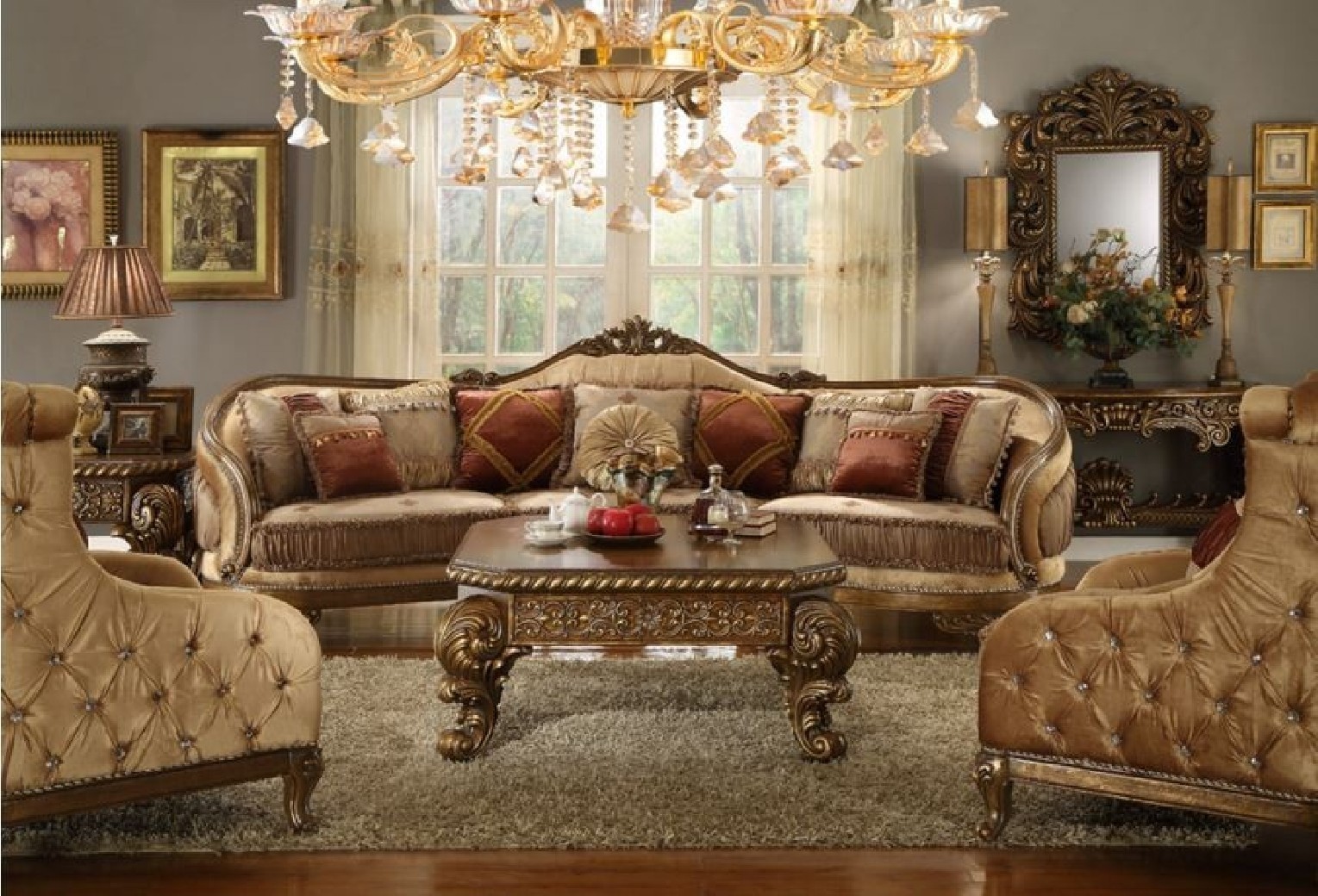 Hd 458 homey design upholstered sectional victorian