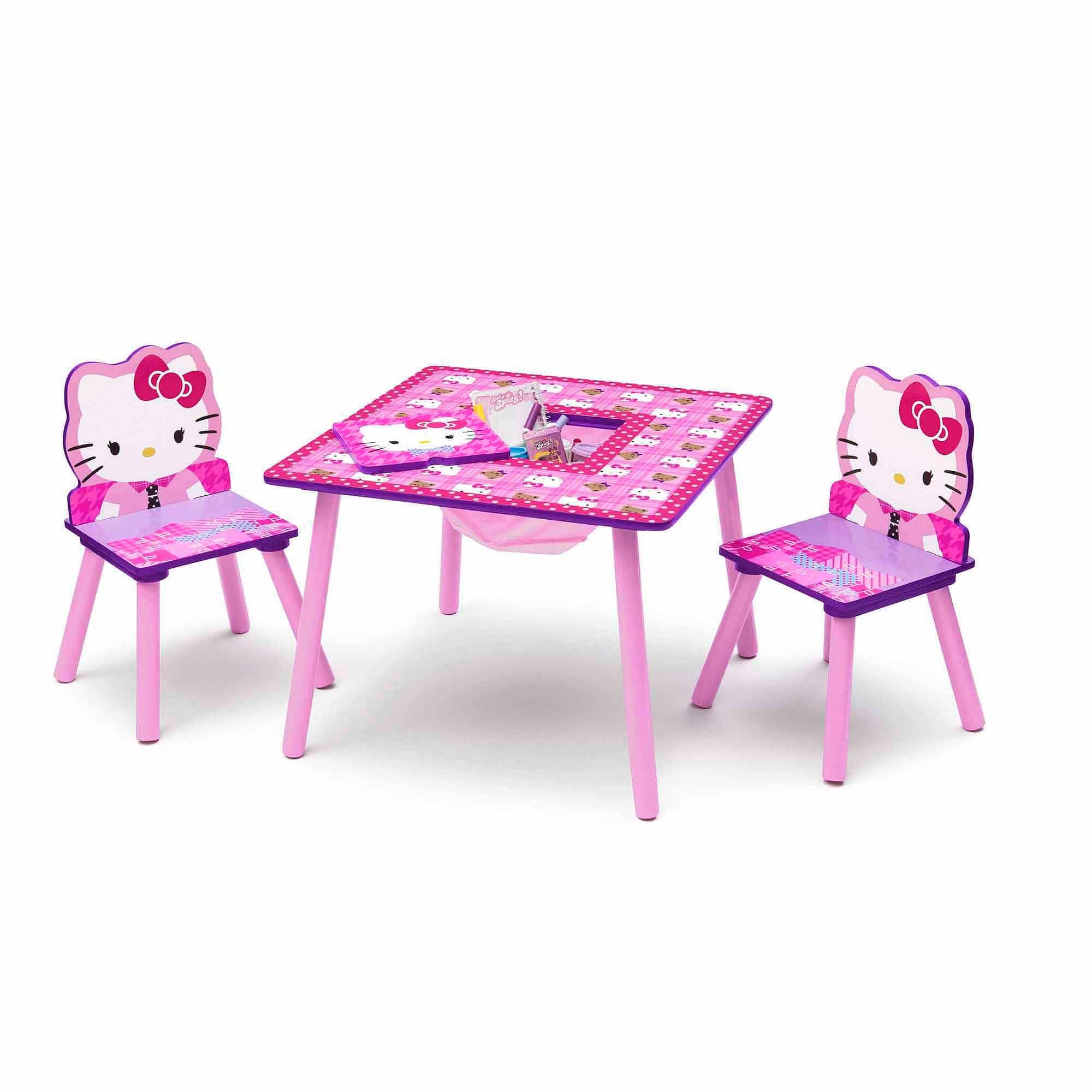Hello kitty toddler table and chair set with storage