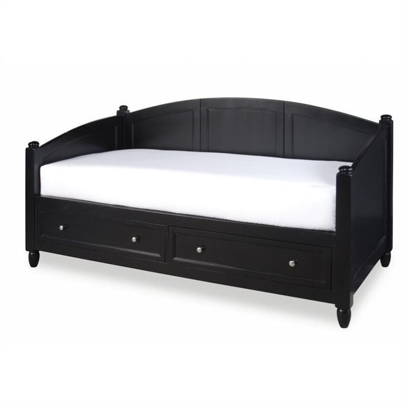 Home styles bedford storage wood daybed in black 5531 85
