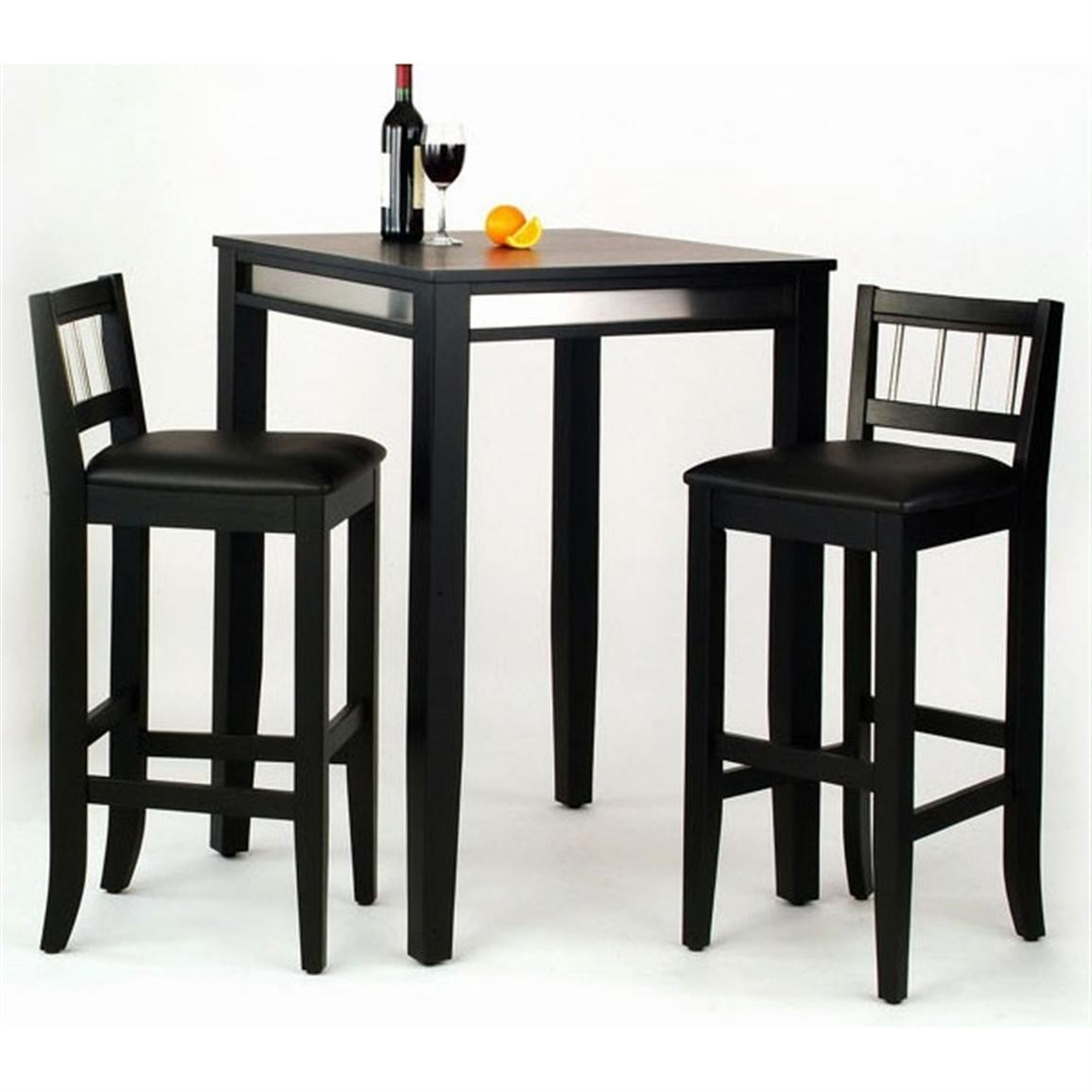 Home styles tm manhattan black pub table with stainless