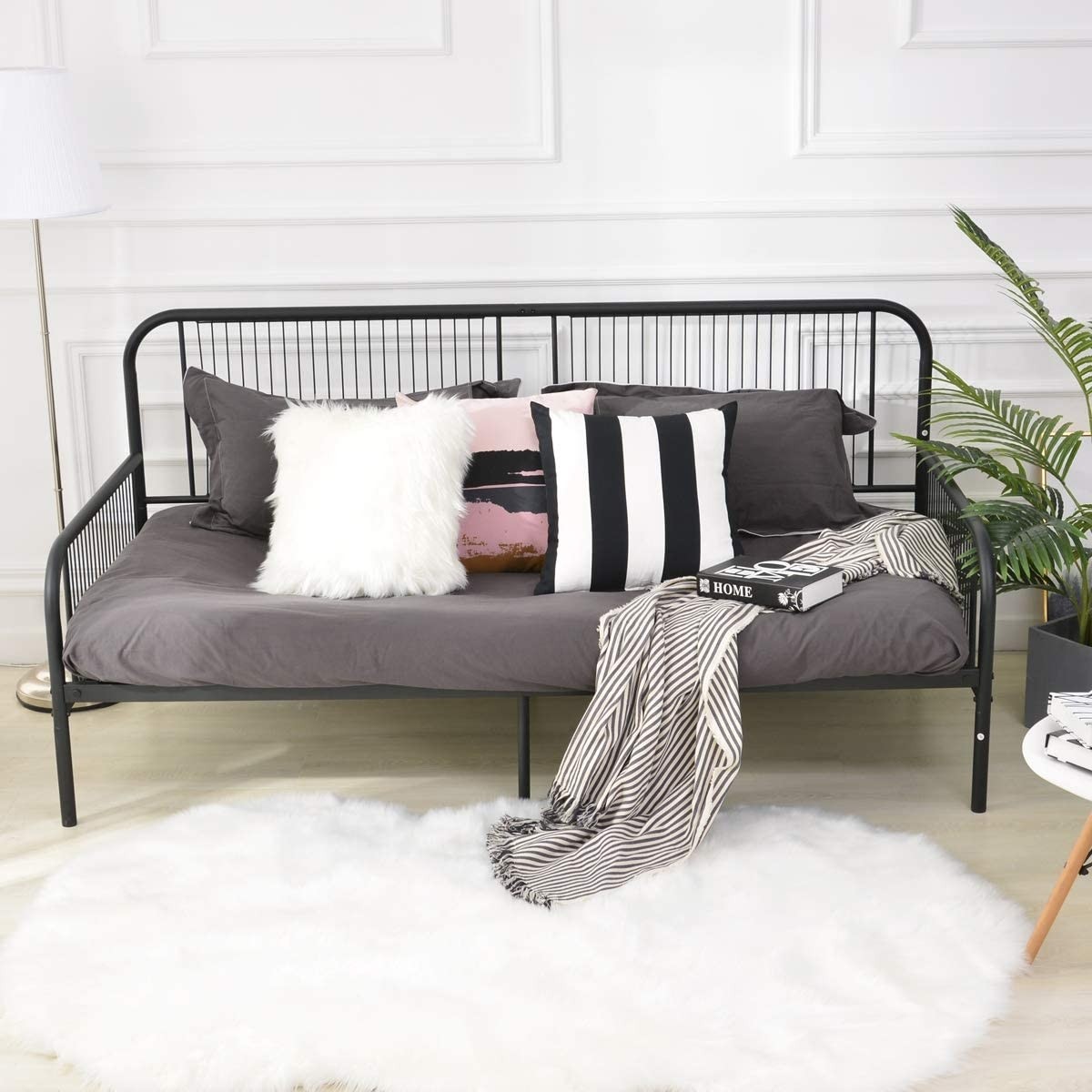 Homy casa daybed frame twin size metal platform day bed