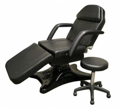 Black Hydraulic Tattoo Chair For Professional Synthetic Leather