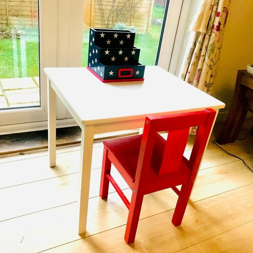 Ikea childrens table and chair plus lovely desk storage