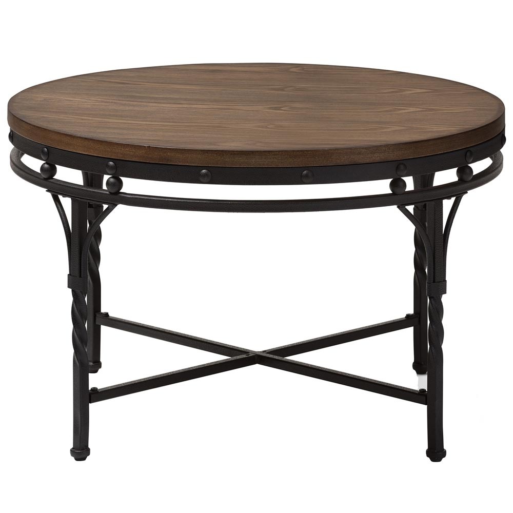Industrial round coffee table in coffee tables 1