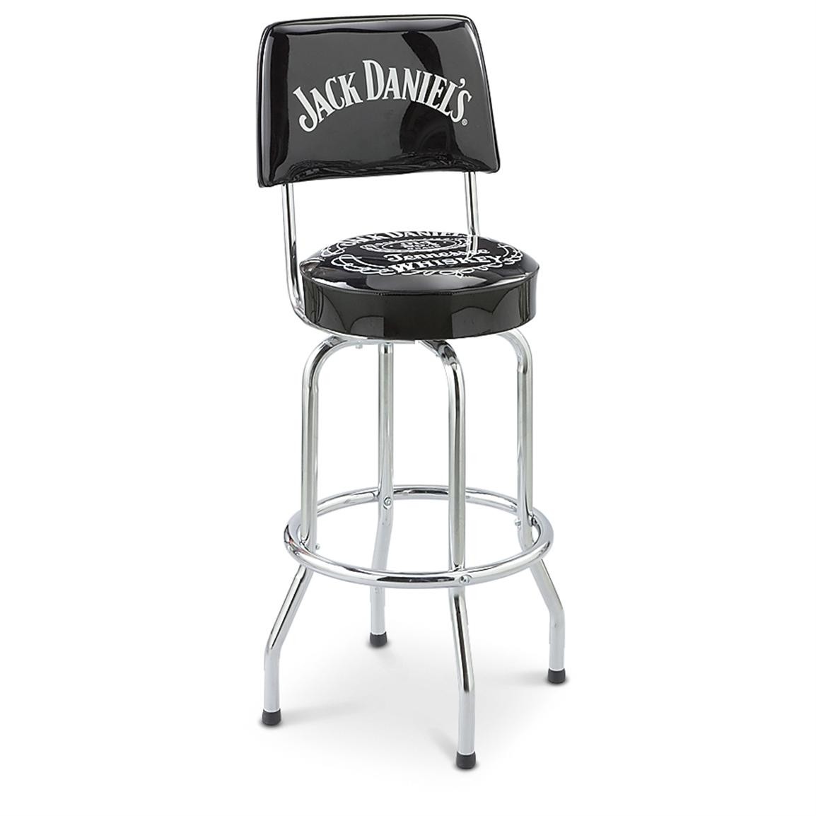 Jack Daniels Label Bar Stool with Backrest 