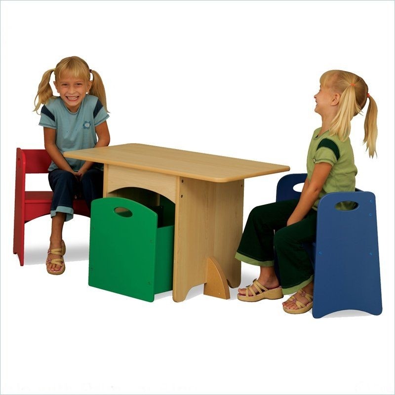 Kidkraft natural table with primary benches kids table