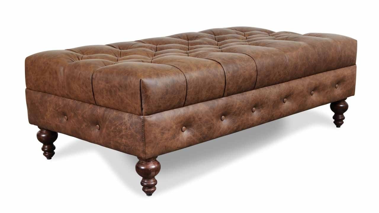Large chesterfield leather ottoman leather ottoman