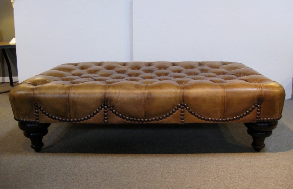Large leather ottoman by george smith at 1stdibs