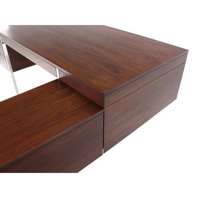 Large walnut dunbar executive desk with return chairish 4