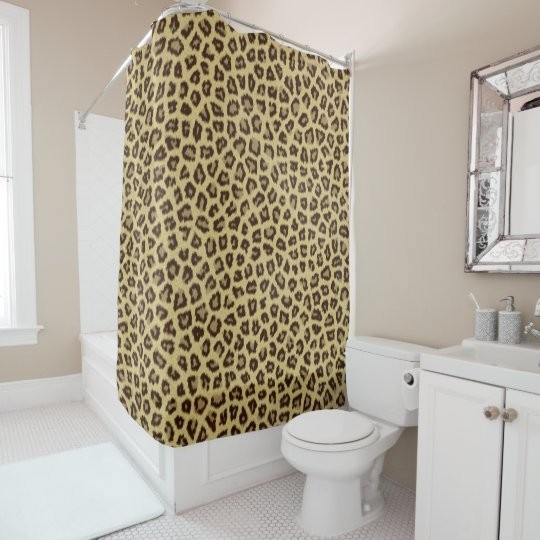Leopard cheetah print shower curtain