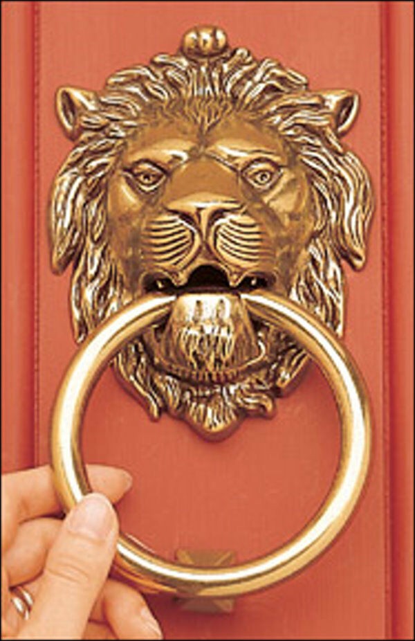 Lions head solid brass door knocker ebay