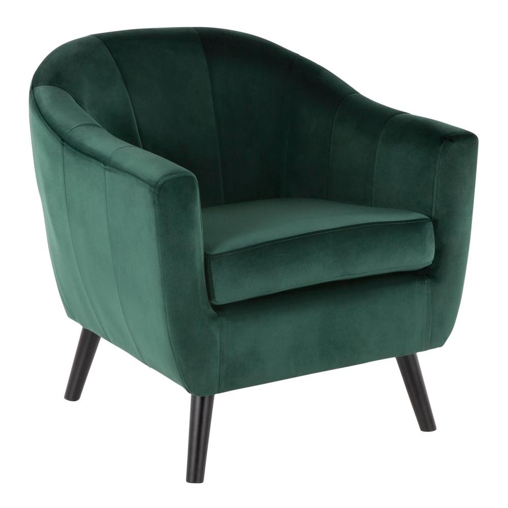 Lumisource rockwell green velvet accent chair chr rckwlv