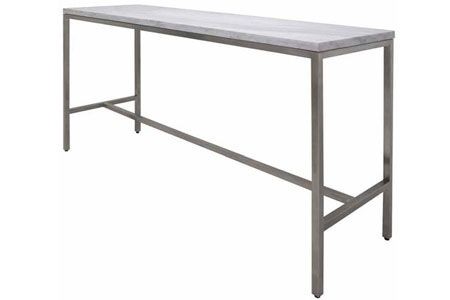 Marble and stainless steel bar height table also