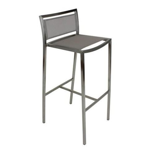 Mesh modern stainless steel bar stool in grey simply