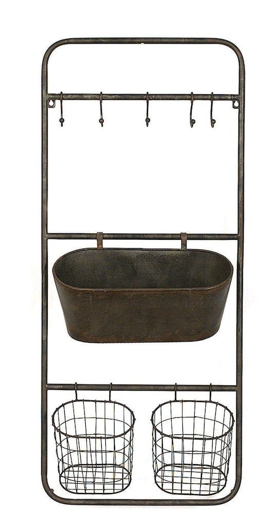 Metal shelf with baskets hooks with images metal