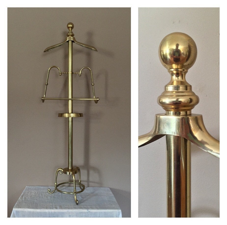 Mid century brass valet valet stand suit stand mens