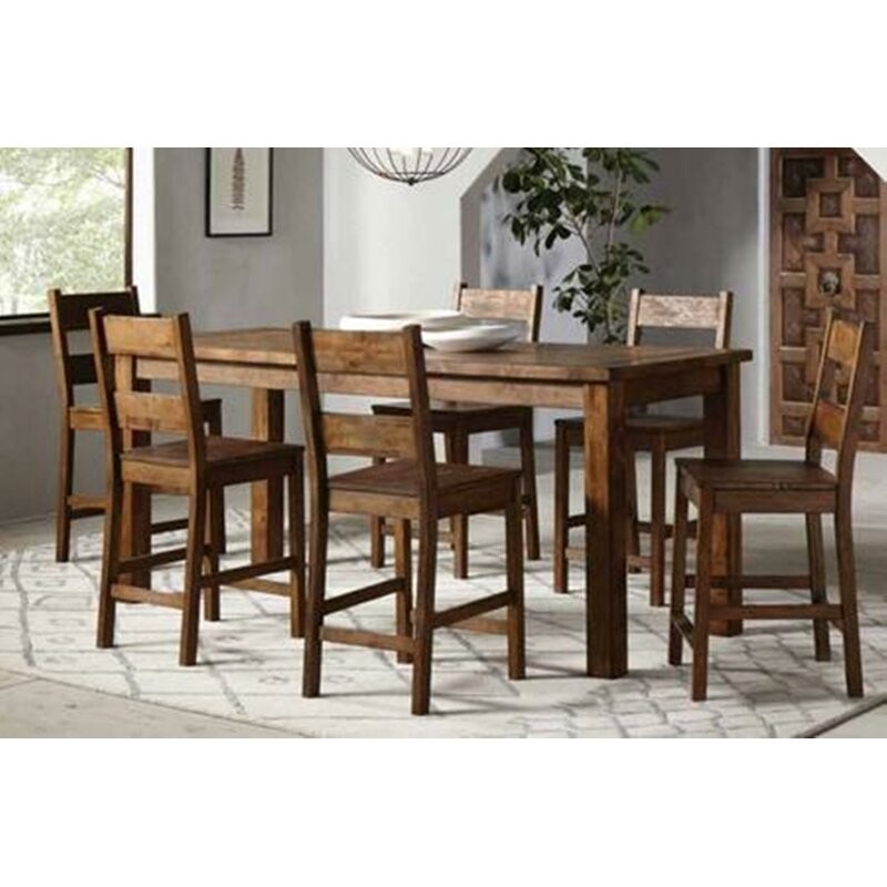 Solid wood counter height store table set