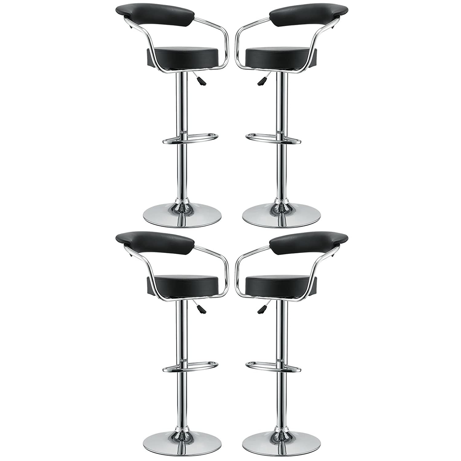 Modway four 50s diner bar stools in black vinyl ebay
