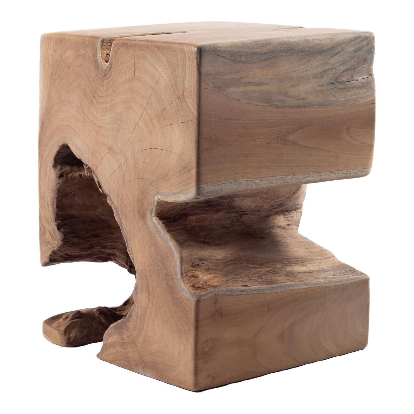Moes home collection natural teak wood end table