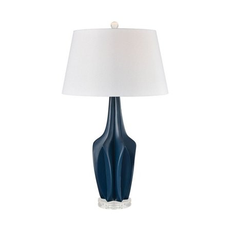 Navy blue table lamp made of composite crystal with a
