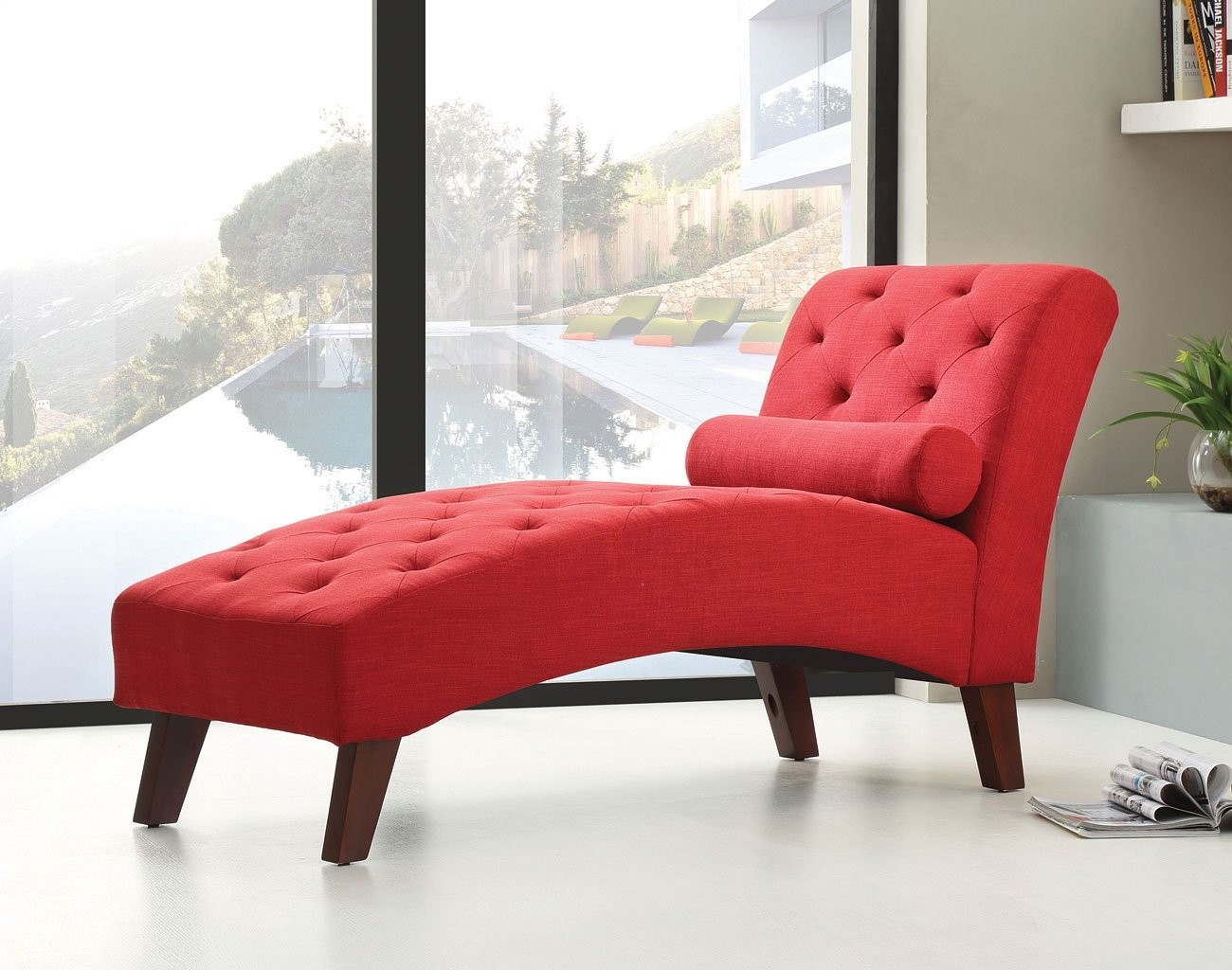 Newbury chaise lounge red by glory furniture furniturepick