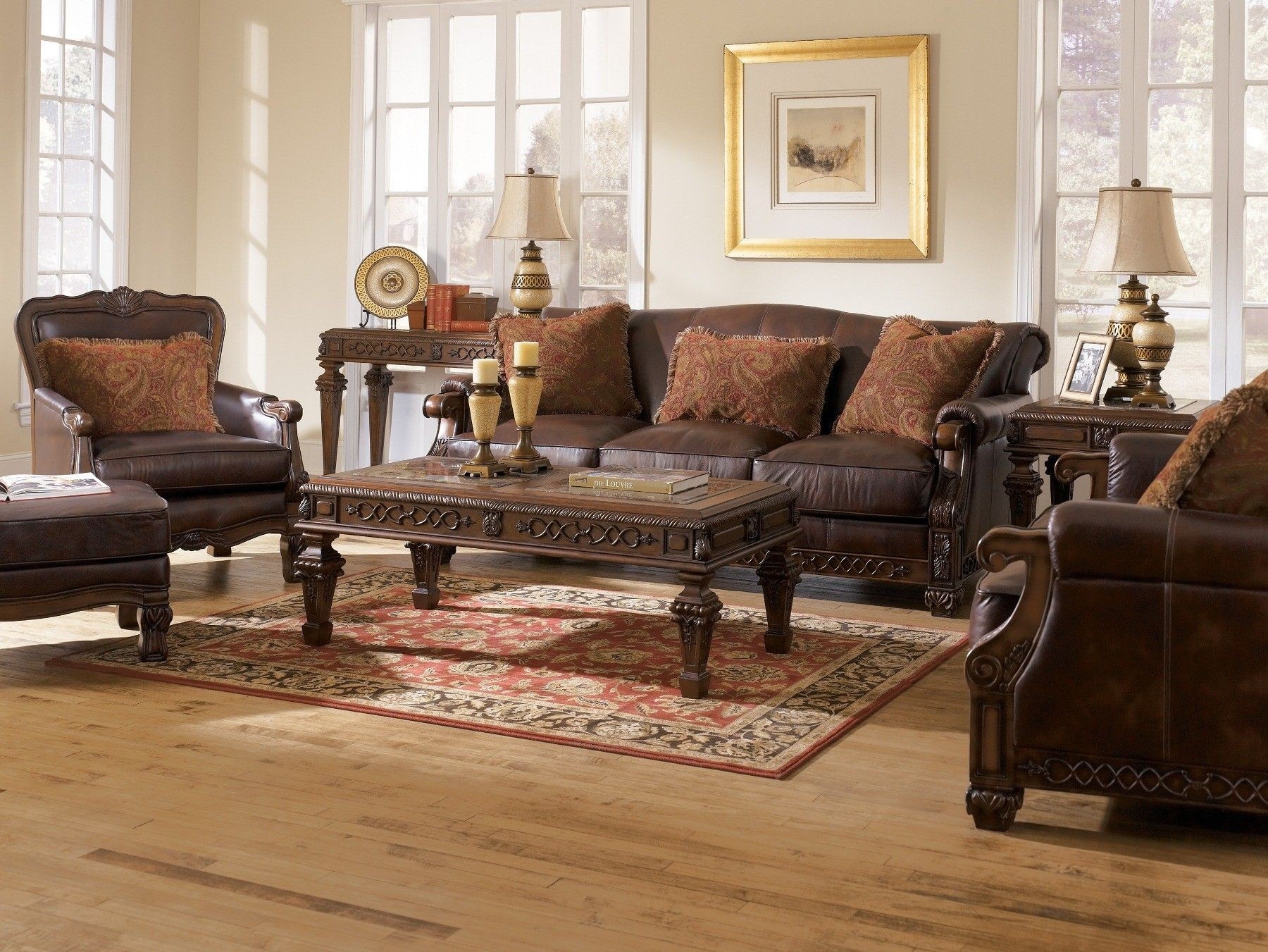 Old world living room sets oakmere truffle living room