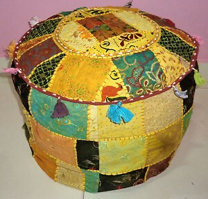 Ottoman pouf patchwork pouffe moroccan seat handmade