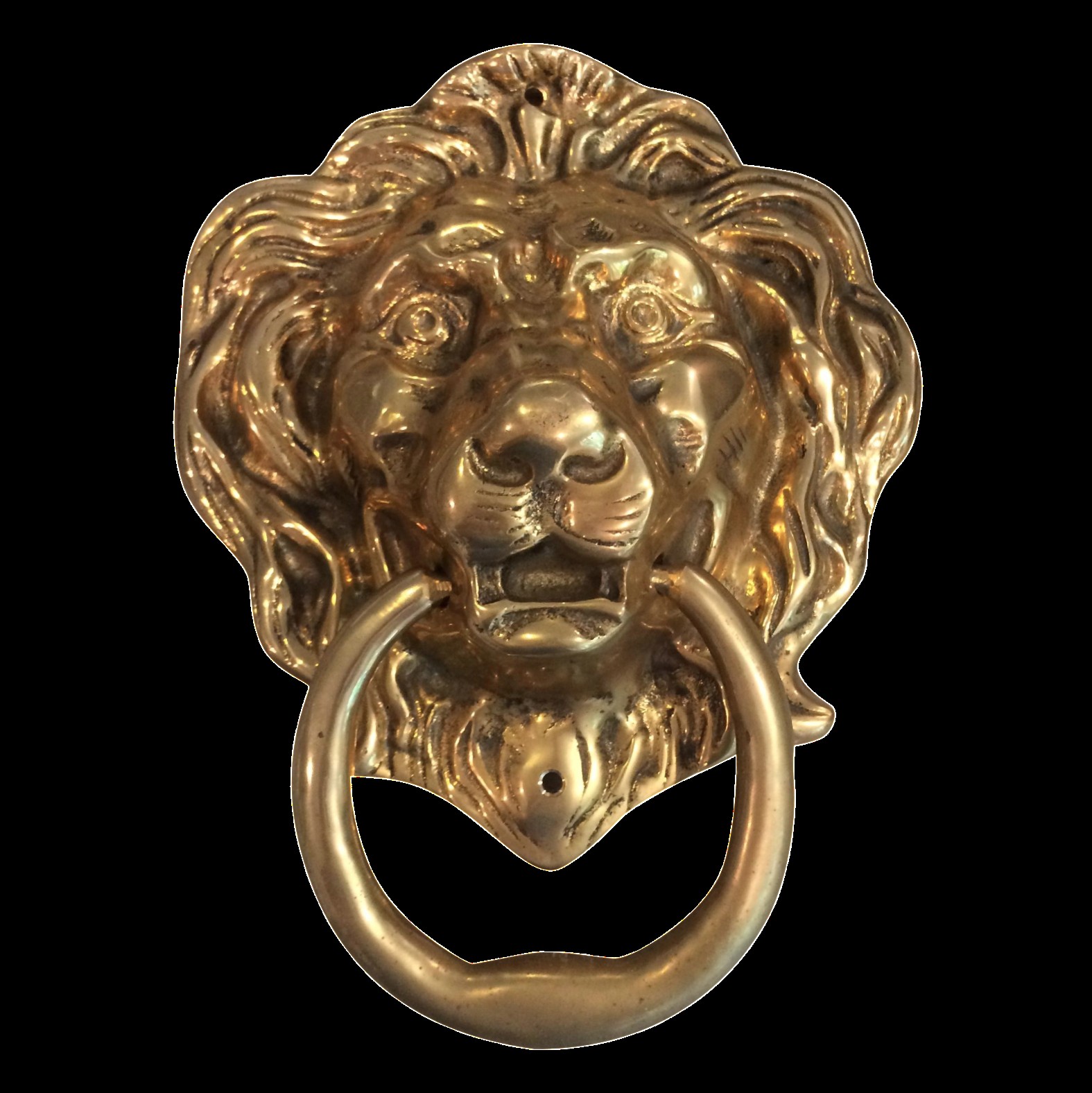 Oversize brass lion head door knocker chairish