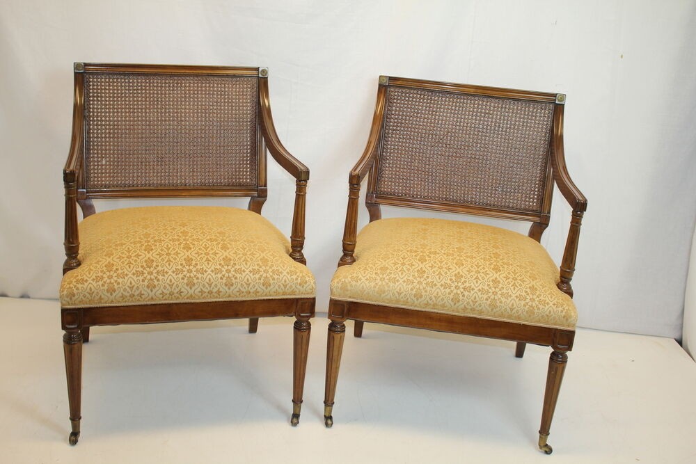 Pair of antique french louis xvi fruitwood living room