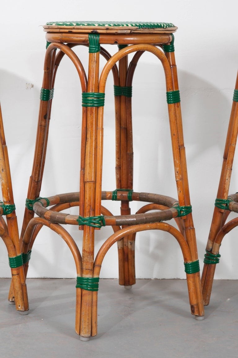 Pair of two french bistro bar stools for sale at