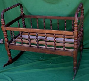 Pickuponly large antique ca 1860s jenny lind baby cradle