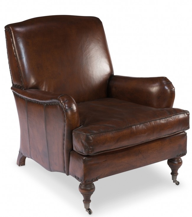 Port talbot leather roll arm english chair