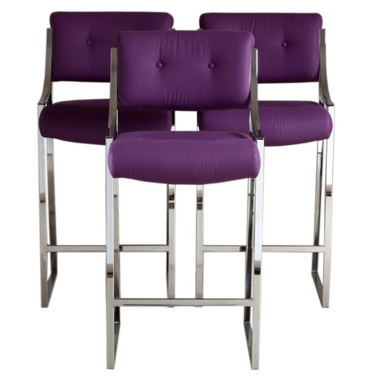 Purple and chrome bar stools talisman barstools