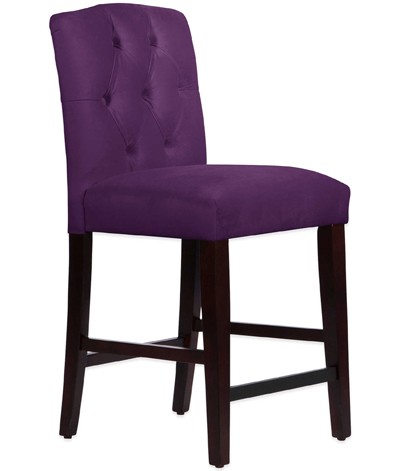 Purple denise tufted arched counter stool decor by color