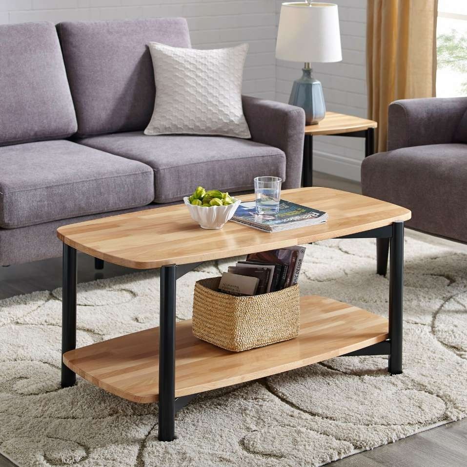 Review jaimes solid wood coffee table with storage oval
