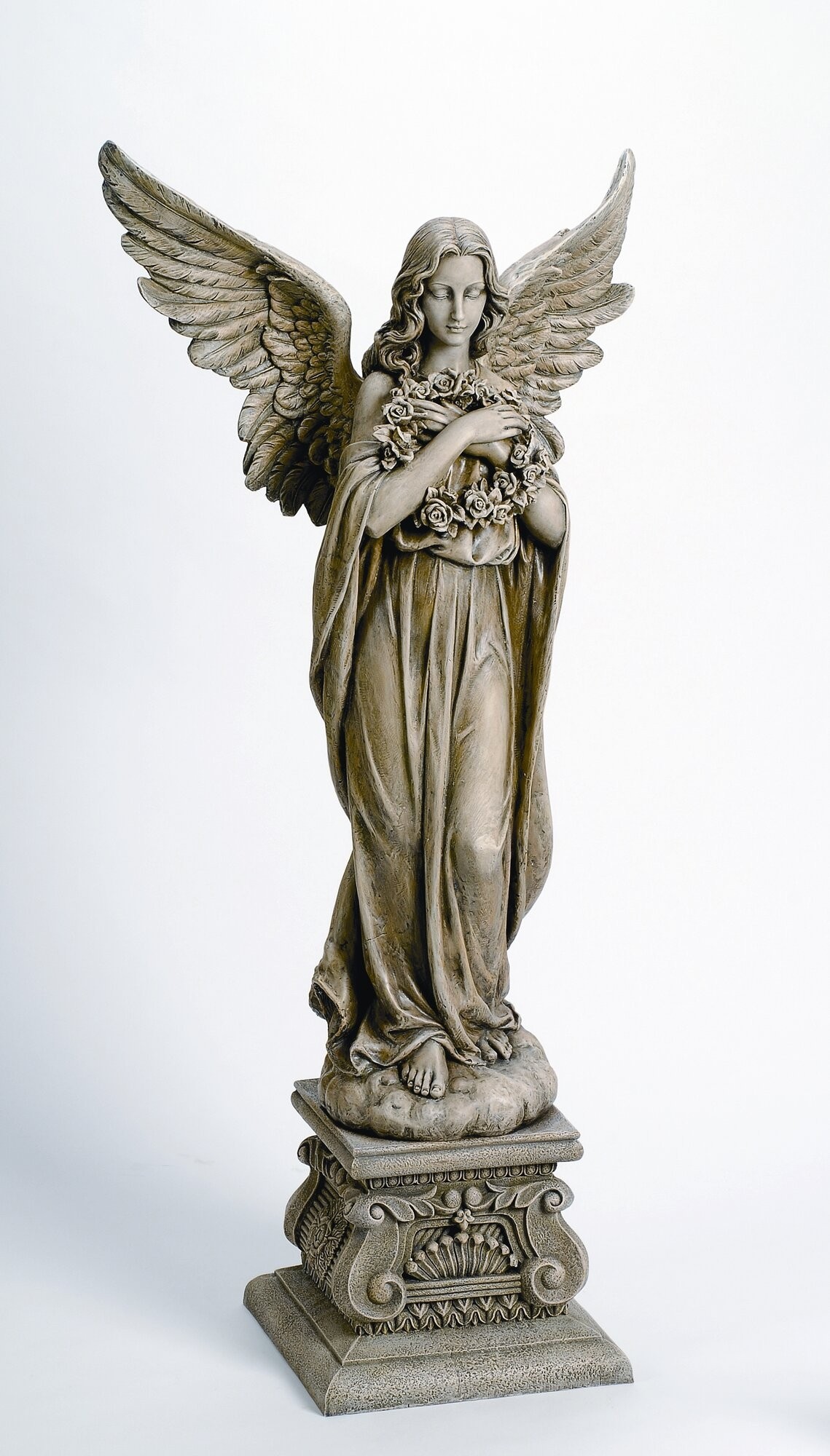 Roman inc angel holding wreath statue ebay