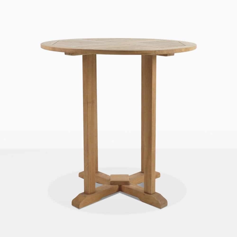 Round teak outdoor bar table patio dining furniture 1