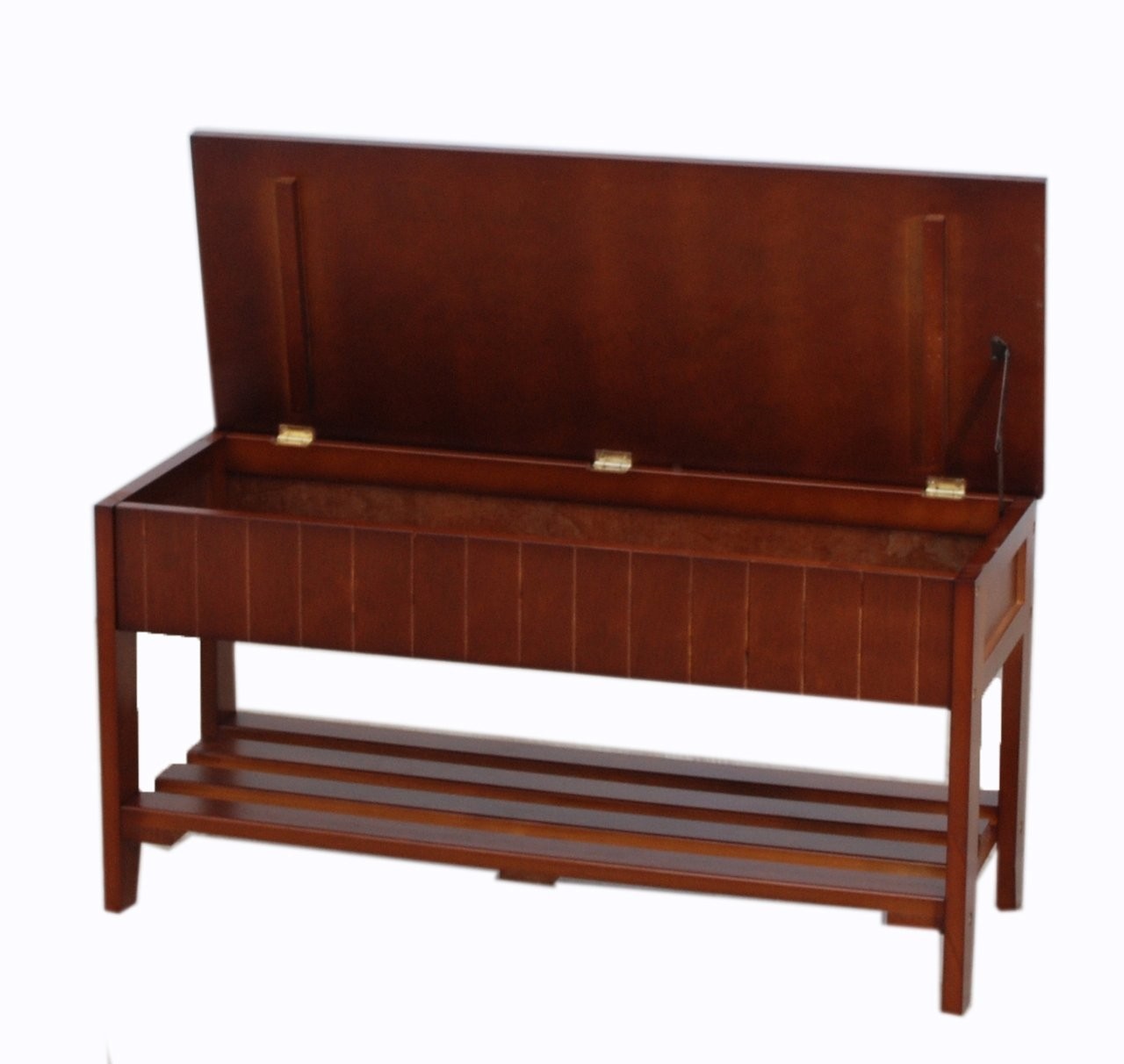 Roundhill furniture quality solid wood shoe bench with 1