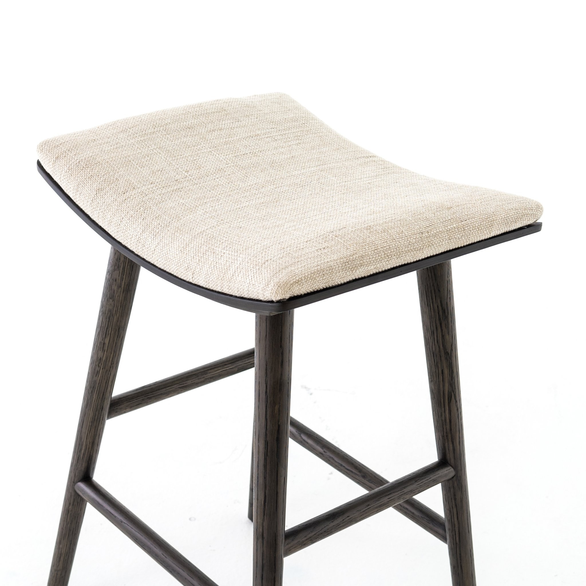 Saddle style seat counter height barstool set of 4 stools