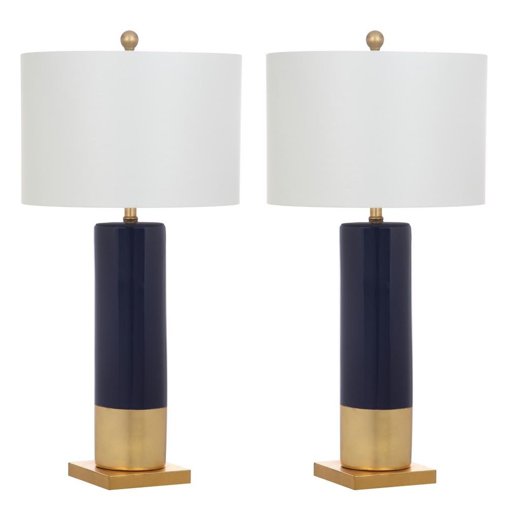 Safavieh dolce 31 in navy gold table lamp set of