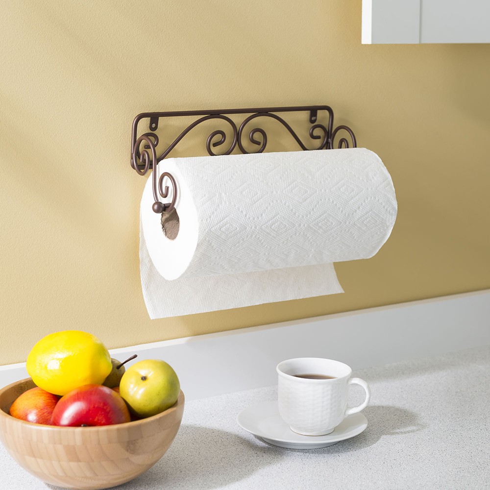 Scroll collection steel wall mounted paper towel holder